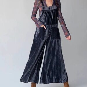 Natural Life Dakota Tie Overalls Wide Leg Boho Jumpsuit Medium